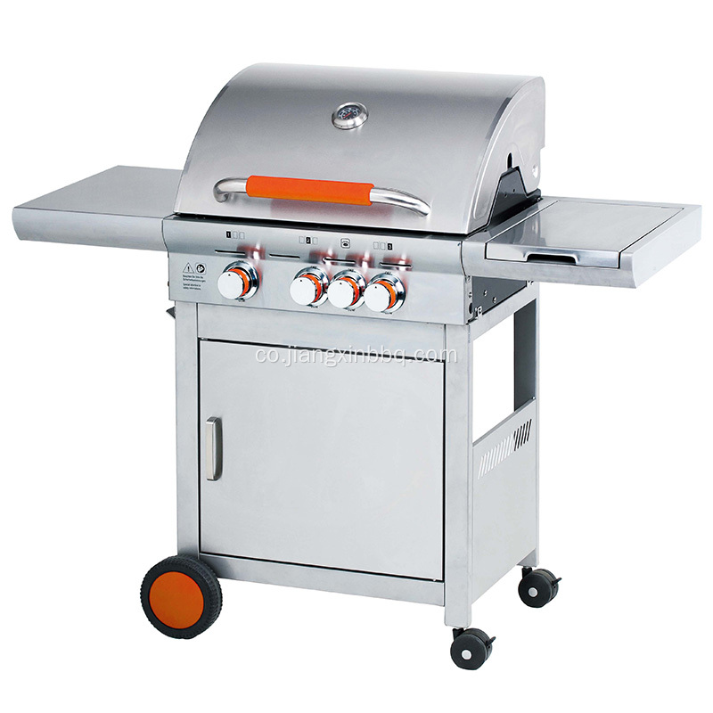 Grill à gaz à 3 brûleurs avec table d&#39;appoint pliable