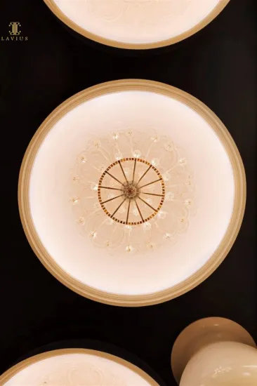 Modern short round ceiling chandelier light