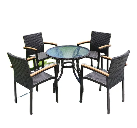 Comfortable Outdoor Coffee Shop Folding Table and Chair Set