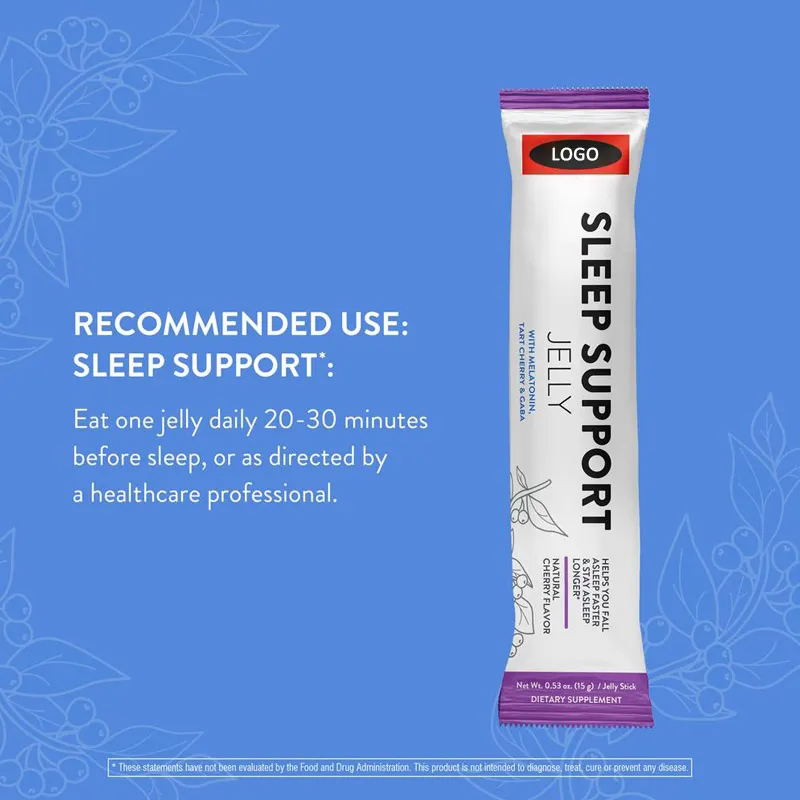 OEM/ODM Vegan Improve Sleep Fall Asleep Faster 15g/sachet GABA Melatonin Sleep Support Jelly