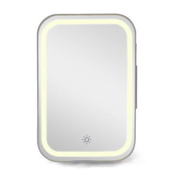 6L Mini Cosmetic Fridge with LED Mirror - Portable 2-in-1 Car Fridge for Bedroom & Office