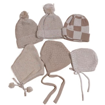 Low MOQ Customized Unisex Newborn Baby Beanie 100% Organic Cotton Crochet Knitted Bonnet