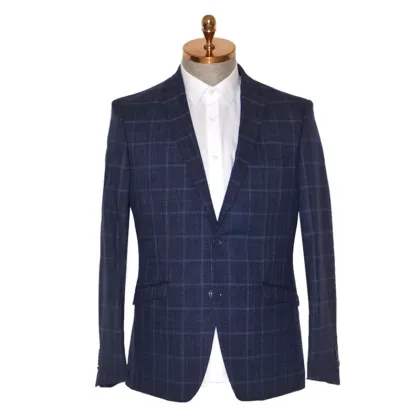 Regular Fit Suits Wholesale Men's Suits Blazer Factory Direct Sales Single-breasted Brand Mens Business Suits Blue Plaid Adults