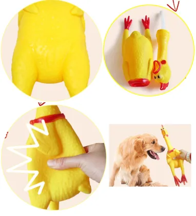 Interactive Durable Dog Toy: Hide and Seek Screaming Chicken