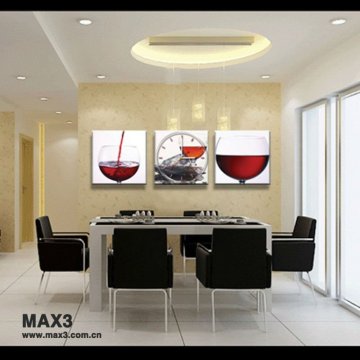 3CM Thickness Red Wine Poster Wall Clock for Home Decoration