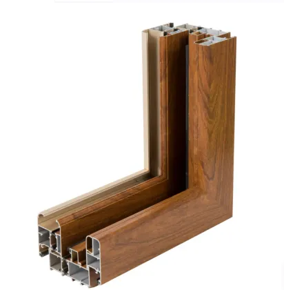 Wood grain aluminum profiles for windows and doors