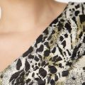 Camisetas para mangas de Leopard de moda para mujer