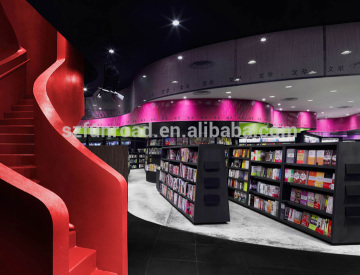 Fantastic book store interior decorative display shelf designs