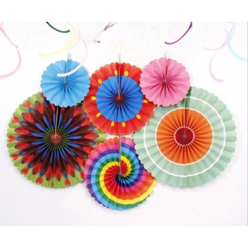Party Hanging Paper Fans Set for Birthday Wedding Graduation Events Decorations