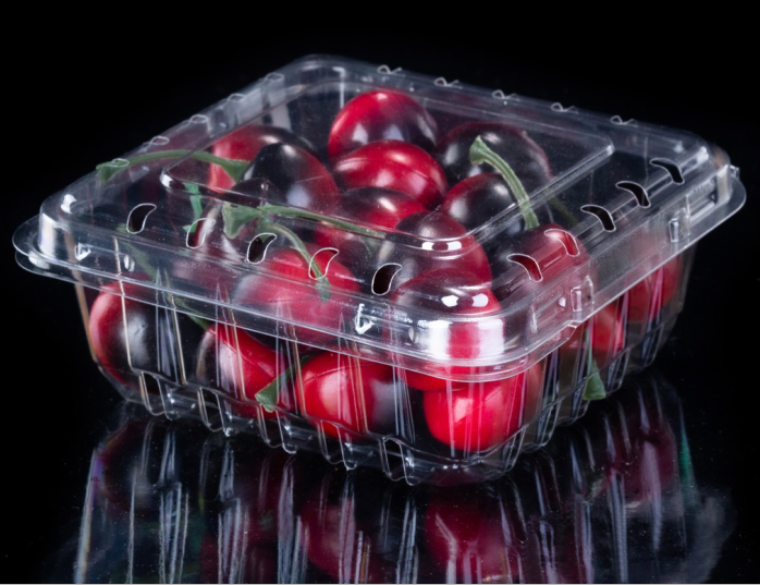 Plastic clamshell packaging box for cherries