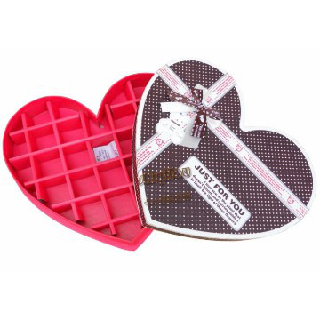 Red heart shaped paper chocolate box for promotional sales