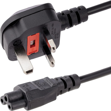 UK C5 Ac Power Cord for Laptop Computer Monitor - 3Pin 13A BS Plug Fused Cord