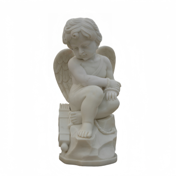 Timeless Handmade Marble Cupid Statue for Lawn Decoration