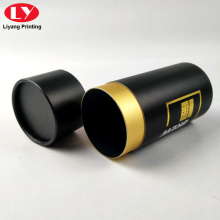 Gold Logo Black Cosmetic Container Gift Boxes Cylinder