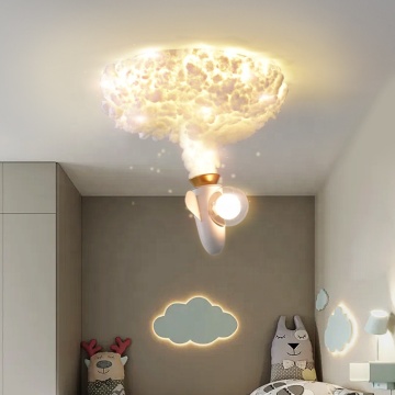 Nordic Modern Cartoon Children's Led Peiling Light - Jet Rocket Design