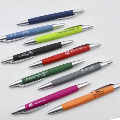 Westin Click Action Rubber Coated Pen - Affordable Hotel Ballpoint Pen