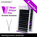 NAGARAKU 5 cases V Shape Ellipse Split Tips Auto-Fans Eyelash Extension Faux mink individual eyelash lashes soft and natural