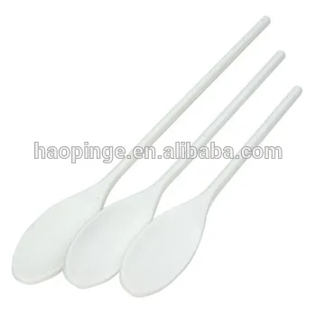 White long handle plastic spoons/plastic mixing spoon