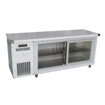 Sliding glass door under counter freezer