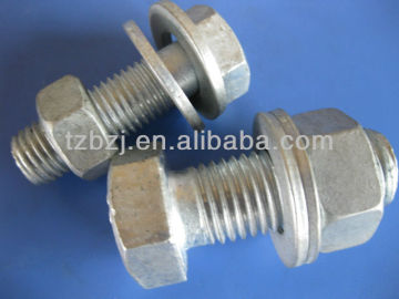 Hot dip Galvanized Structural Bolt with Heavy Hex 2H nut and Washer