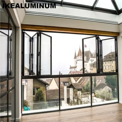 Ikealuminum 2024 Aluminum Balcony Folding Windows and Doors