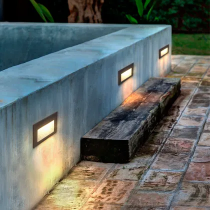 LED Step Tread Lighting: Staircase Lights, Footer Lamps, and Outdoor Waterproof Aisle Recessed Corner Lights
