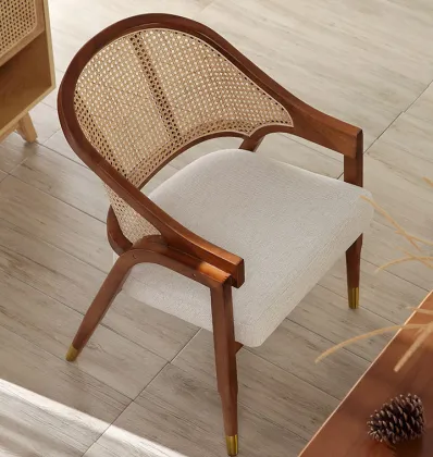 Indonesian Fujiwara Walnut Matte Black Bedroom & Living Room Furniture Chairs