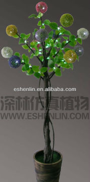 new 2017 plastic led christmas tree with beautiful flowers