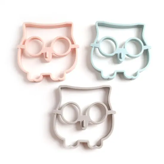 3 PCS Silicone Animal Owl Shape Egg Ring - Non-Stick Silicone Fried Egg & Pancake Mold