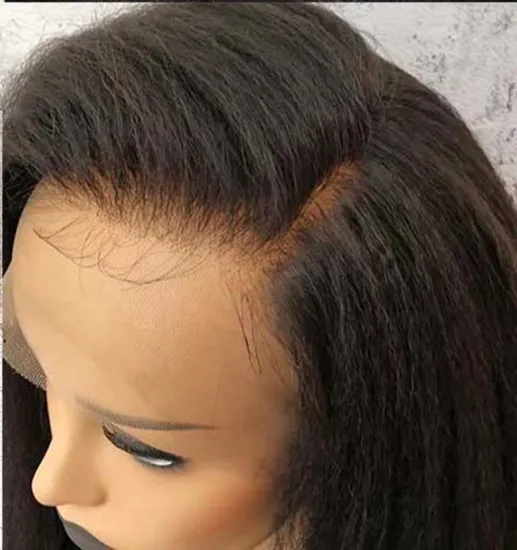 Full HD Transparent Lace Front Wig For Black Women Kinky Straight Brazilian Mink Virgin Human Hair Frontal Lace Wig Pre Plucked