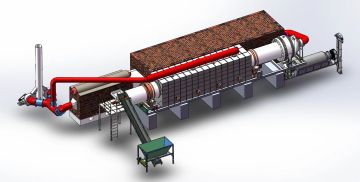 Coconut shell carbonization rotary kiln, continuous carbonization furnace