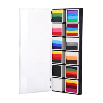 S01r Body Paint Palette Party Makeup - Rainbow Split Cake Face Paint Kit