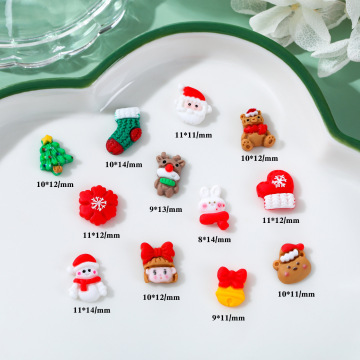 Wholesale Christmas 3D Cartoon Elk and Snowman Nail Art Ornaments: New Festive Nail Decorations