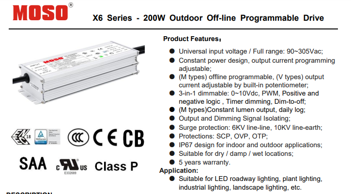 Moso Led Driver X6 200w Series 3