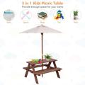 Outdoor Wooden Toddler Patio Table Bench Set