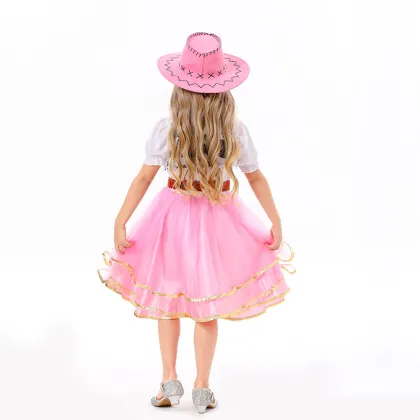 New Children's Princess Cosplay Costume with Denim Skirt for Masquerade