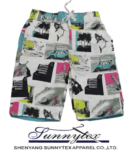 2014 New Arrival Boys Fashion Printing Beach Shorts