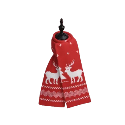 Wholesale Women's Red Deer Scarf - Warm Autumn & Winter Accessory