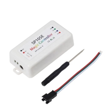 SP105E LED Controller untuk WS2811, WS2812B, SK6812, RGB/RGBW, APA102, WS2801 Strip LED - Kompatibel dengan 5V hingga 24V DC