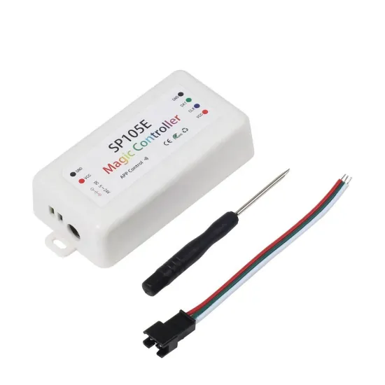 SP105E LED Controller for WS2811, WS2812B, SK6812, RGB/RGBW, APA102, WS2801 LED Strips - Compatible with 5V to 24V DC