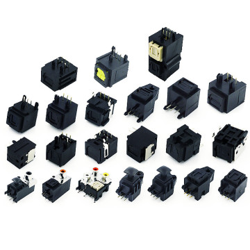 Verticale audio -glasvezelaansluiting en communicatienetwerkmodule