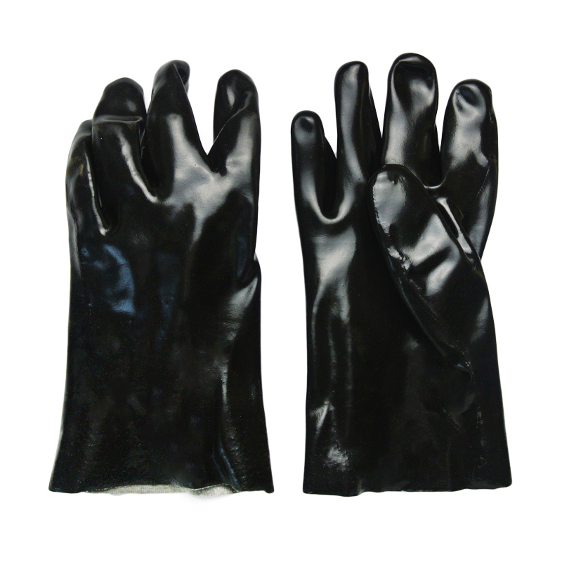 Μαύρο PVC βουτηγμένα γάντια Ομαλή φινίρισμα