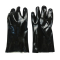 Black chemical pvc work glove sooth finish