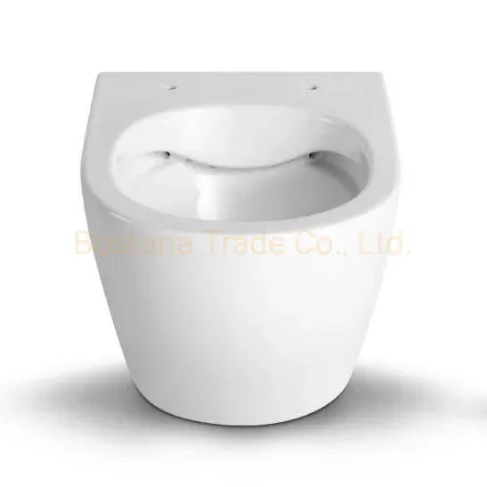 Watermark Bathroom Ceramic Sanitary Ware Round Wall Hung WC Toilet Set