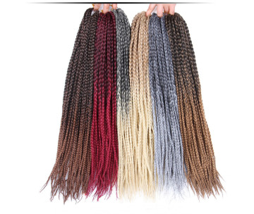Colorful Crochet Hair Ombre Box Braids 24 Inch Braided Hair Pre-stretched Synthetic Hair Extension Braids for Women