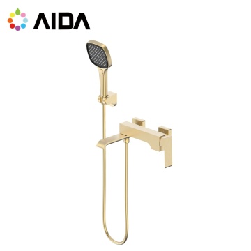 Gold Brass Bathtub Shower Faucet Set