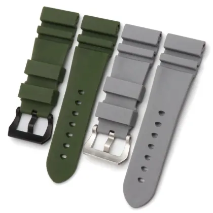 Pure Color Diver Rubber Silicone Watch Strap with PVD Tang Buckle for Panerai PAM 24mm