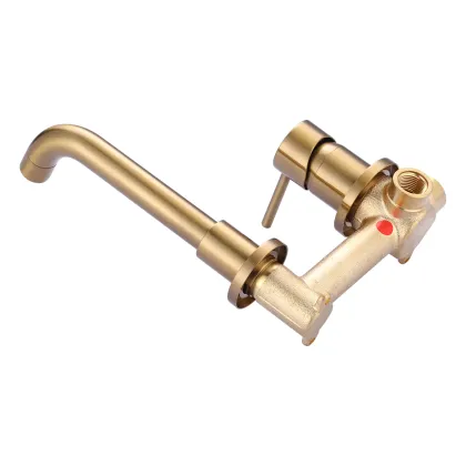 Copper Concealed Wall-Mounted Bathroom Washbasin Faucet