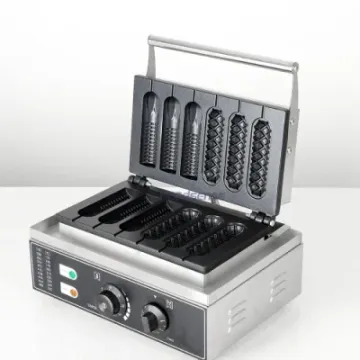 6 PCS Waffle Maker Machine Electric Commercial Home Use Waffle with Timer Temperature Control