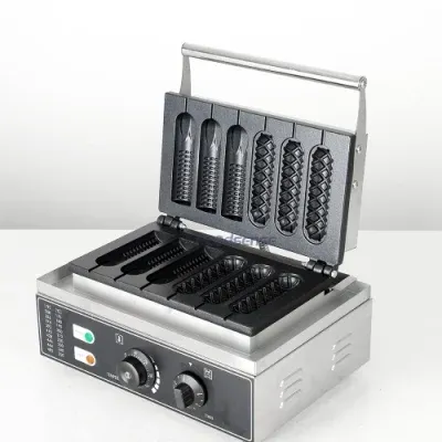 6 PCS Waffle Maker Machine Electric Commercial Home Use Waffle with Timer Temperature Control